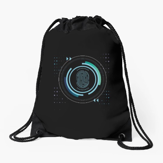 identity nerd geek save pc core security code Drawstring Bags