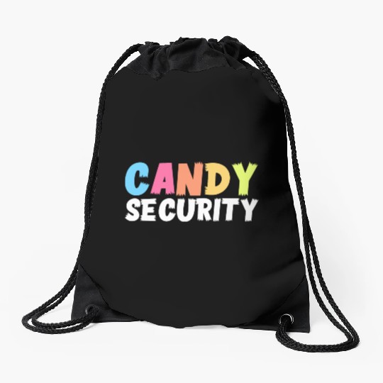 Candy Security Funny Halloween Costume For Parents Drawstring Bags