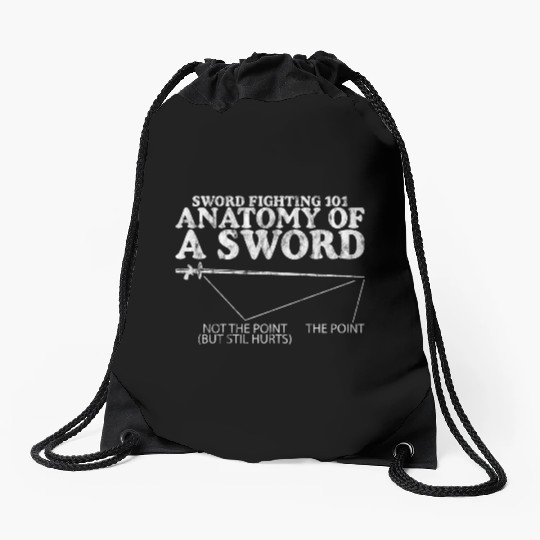 Sword Fighting 101 Anatomy Of A Sword 4 Drawstring Bags