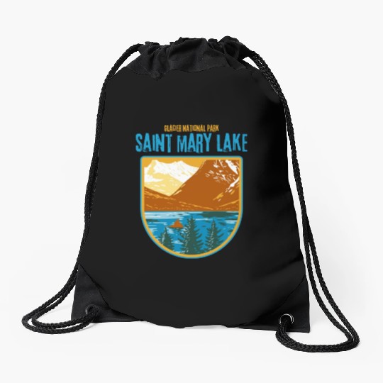 Saint Mary Lake Glacier National Park Drawstring Bags