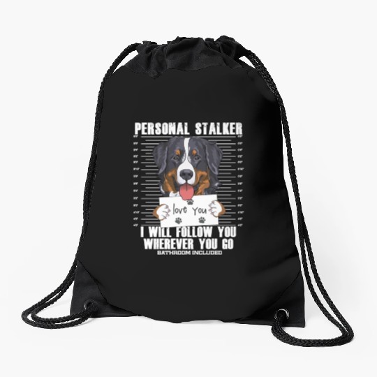 Bernese Mountain Dog Stalker Cartoon Drawstring Bags