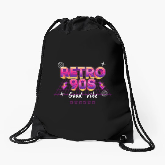 90s! - Synthwave/Retrowave/Vaporwave 90s Drawstring Bags