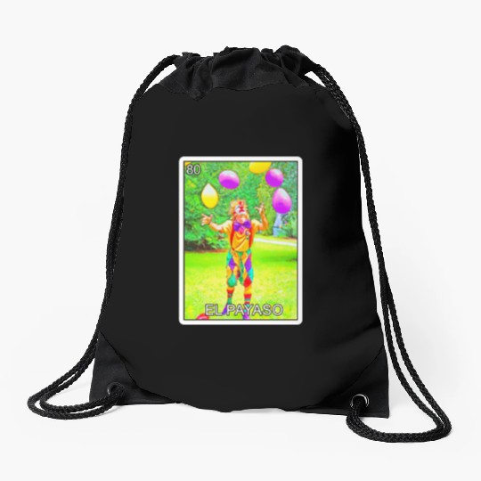 El Payaso The Clown Card Mexican Lottery Card Drawstring Bags