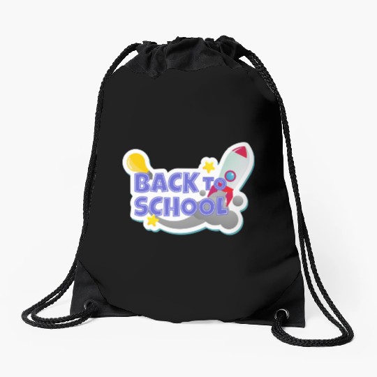 Back to School Sticker Drawstring Bags