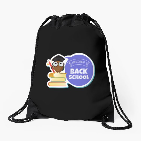 Back to School Sticker Drawstring Bags
