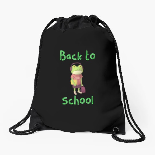 Frog Back To School Drawstring Bags