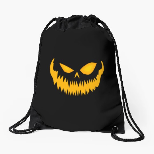 Jack O Lantern Spooky Pumpkin Face Halloween Drawstring Bags