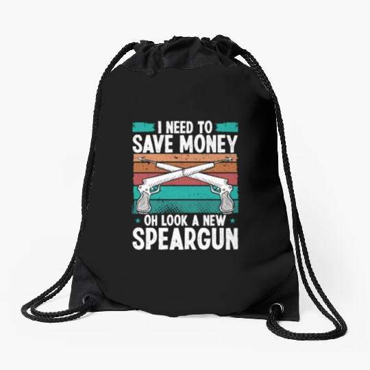 Spearfisher Need Money Freediving Apnoe Diver Drawstring Bags