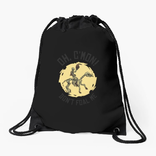 Halloween Cowboy Skeleton Foal Horse Riding Drawstring Bags