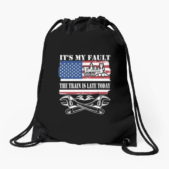 Train Mechanic Drawstring Bags