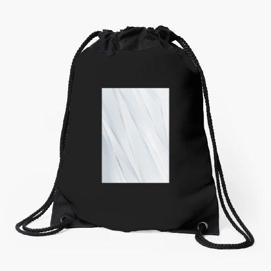 Luxury White Silver Stripes Drawstring Bags