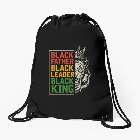 Black Dad Men Afro Lion African Daddy Drawstring Bags