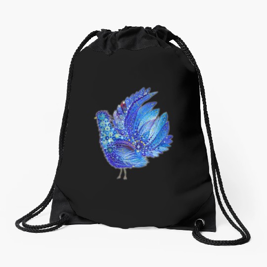 Dove of Peace. Petrykivka Painting. UA FOLK ART Drawstring Bags