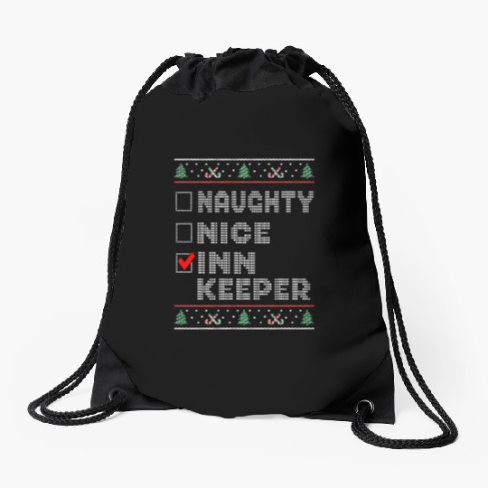 Naughty Nice Innkeeper, Matching Christmas Group Drawstring Bags