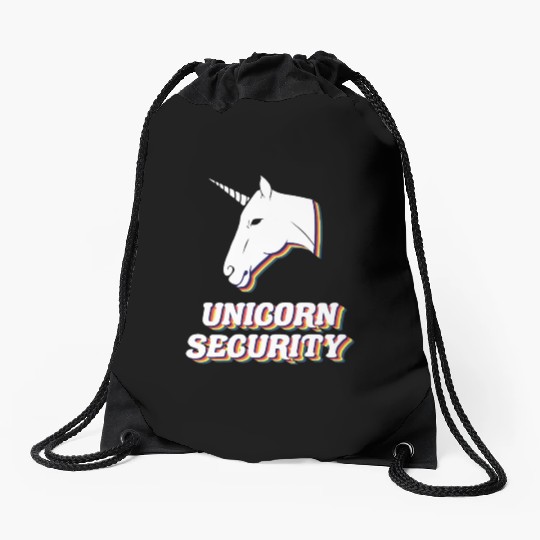 unicorn security funny unicorn bouncer Drawstring Bags