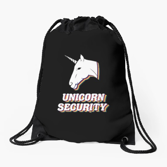unicorn security funny unicorn bouncer Drawstring Bags