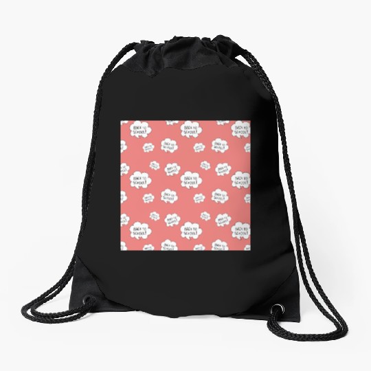 BACK TO SCHOOL SEAMLESS PATTERN Drawstring Bags