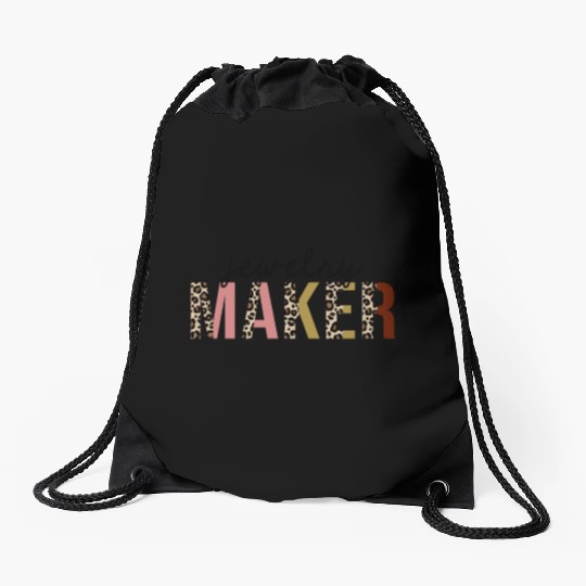 Jewelry Maker Leopard Print Funny Drawstring Bags