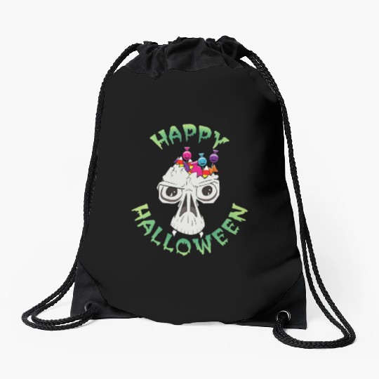 Candy Skull Happy Halloween Cartoon Drawstring Bags