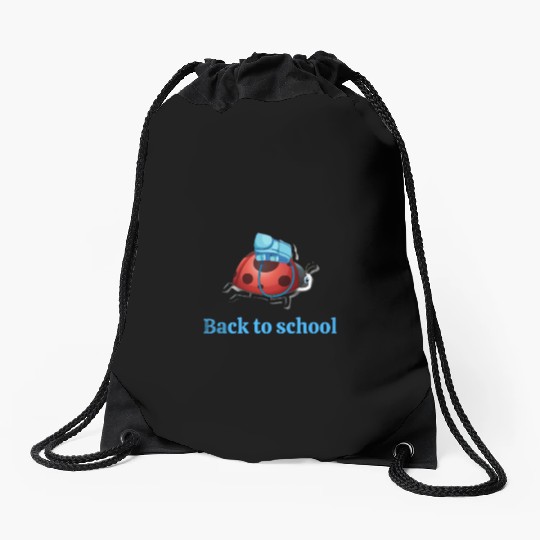 Ladybug back to school Drawstring Bags