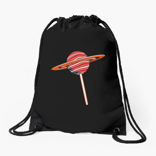 Saturn Planet Lollipop Drawstring Bags
