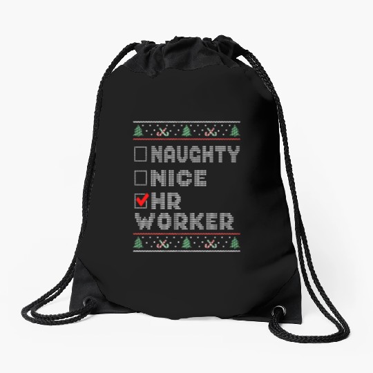 Naughty Nice HR Worker, Matching Christmas Group Drawstring Bags