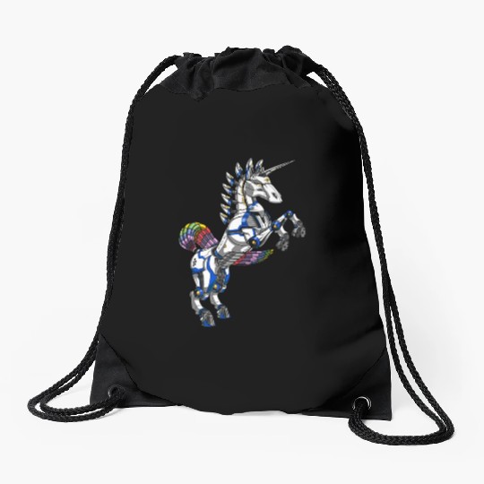 Unicorn Robot Futuristic Monster Drawstring Bags