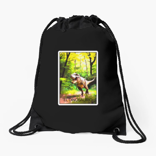 El Dinosaurio Dinosaur Card Mexican Lottery Card Drawstring Bags