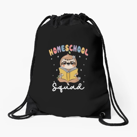 Homeschool Sloth Funny First Day Of School Drawstring Bags