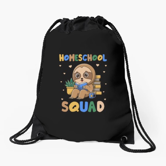 Homeschool Sloth Funny First Day Of School Drawstring Bags