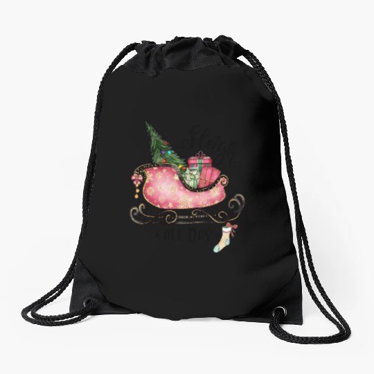 Sleigh All Day Drawstring Bags