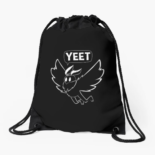 Mothman Yeet Cryptid Lover Funny Mothman Drawstring Bags
