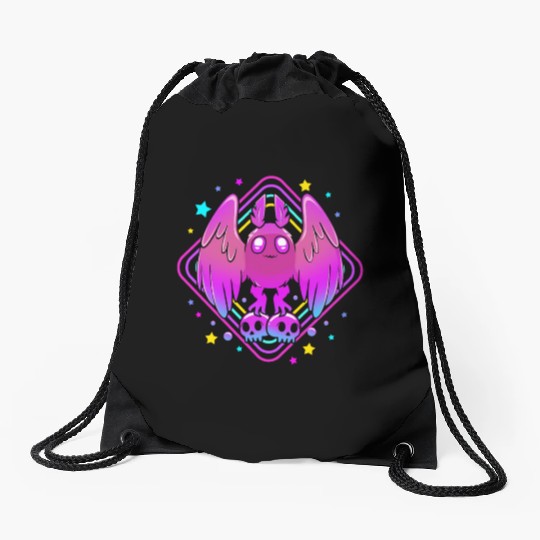 Pastel Goth Skull Aesthetic Gothic Cute Mothman Drawstring Bags