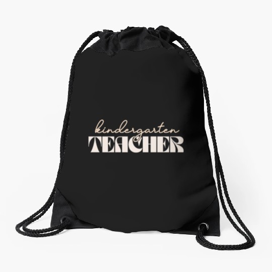 Retro Kindergarten Teacher Vintage Kinder Crew Drawstring Bags