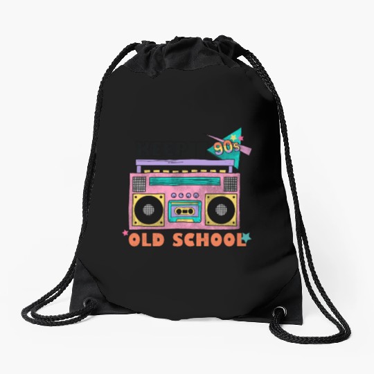 Keep it 90s old school Drawstring Bags