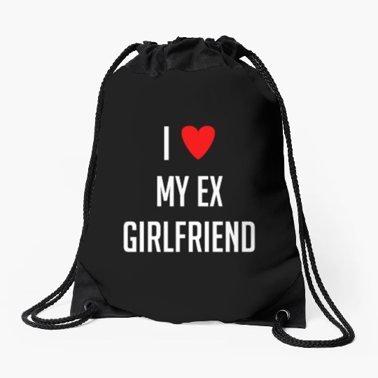 I LOVE MY EX GIRLFRIEND HEART TRENDY Drawstring Bags