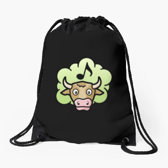 Cow Methane Cartoon Drawstring Bags