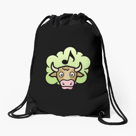 Cow Methane Cartoon Drawstring Bags