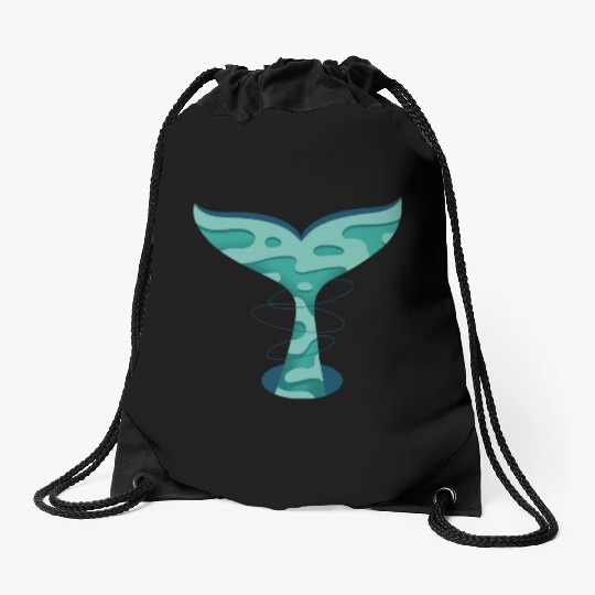 Whale Tail Drawstring Bags