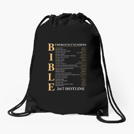 Bible Emergency Number Jesus Christian Drawstring Bags