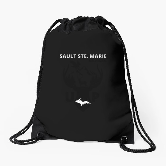 Sault Ste. Marie Michigan Upper Peninsula Drawstring Bags