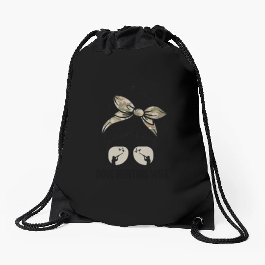 Dove Hunting Drawstring Bags Messy Bun Dove Hunter Woman