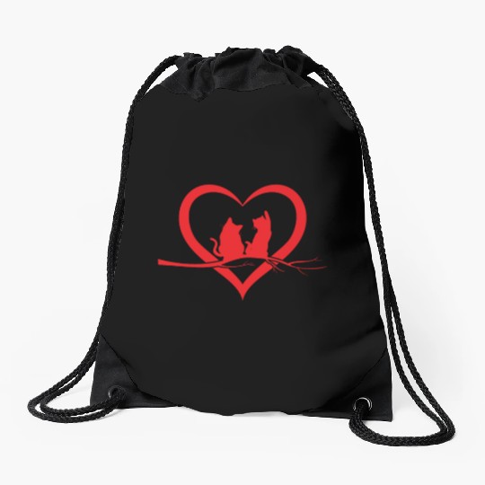 Cats In Lover I Cat Owner Cat Lover Cute Cat Heart Drawstring Bags