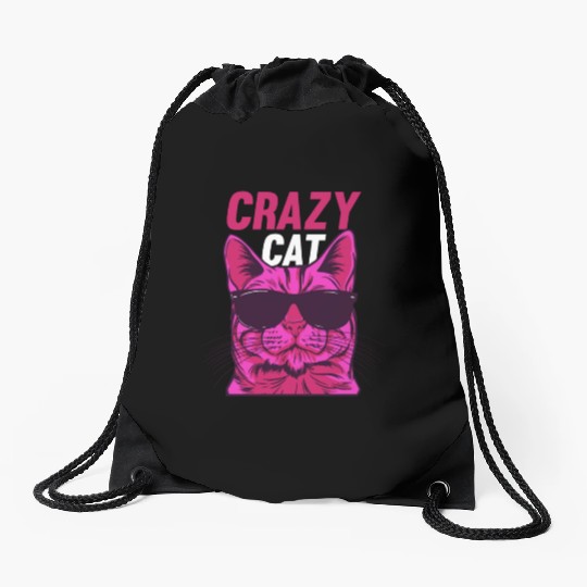 Cat Lover Cat Owner Funny Cat Meme I Crazy Cat Drawstring Bags