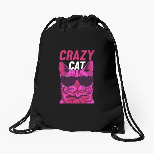 Cat Lover Cat Owner Funny Cat Meme I Crazy Cat Drawstring Bags