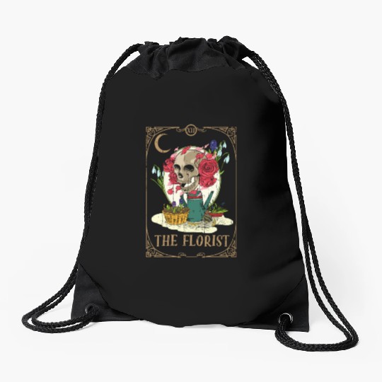 Florist Plants Tarot Card Occult Club Gothic Drawstring Bags