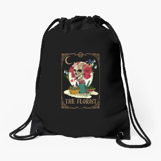 Florist Plants Tarot Card Occult Club Gothic Drawstring Bags
