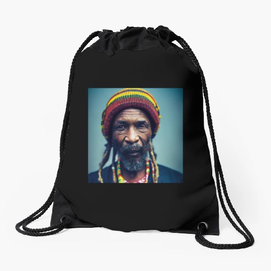 Rastafari Realistic photograph painting Drawstring Bags