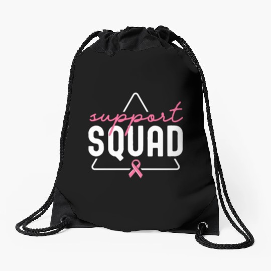 Breast Cancer Support Squad Matching Family Drawstring Bags