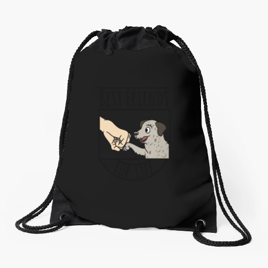 Irish Wolfhound Best Friends For Life Drawstring Bags